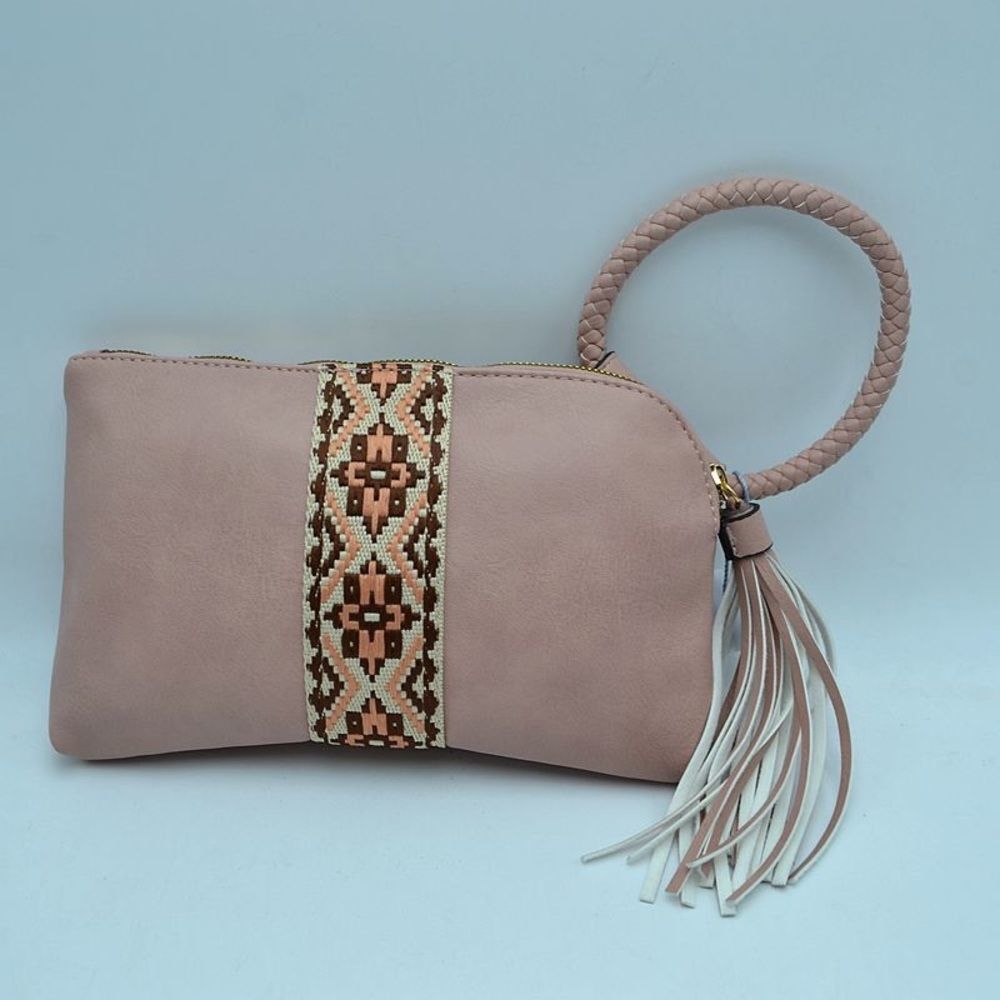 Cute Braided Ring Tassel Handle Wristlet